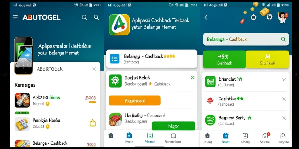 Tampilan aplikasi ABUTOGEL dengan fitur Cashback yang menarik