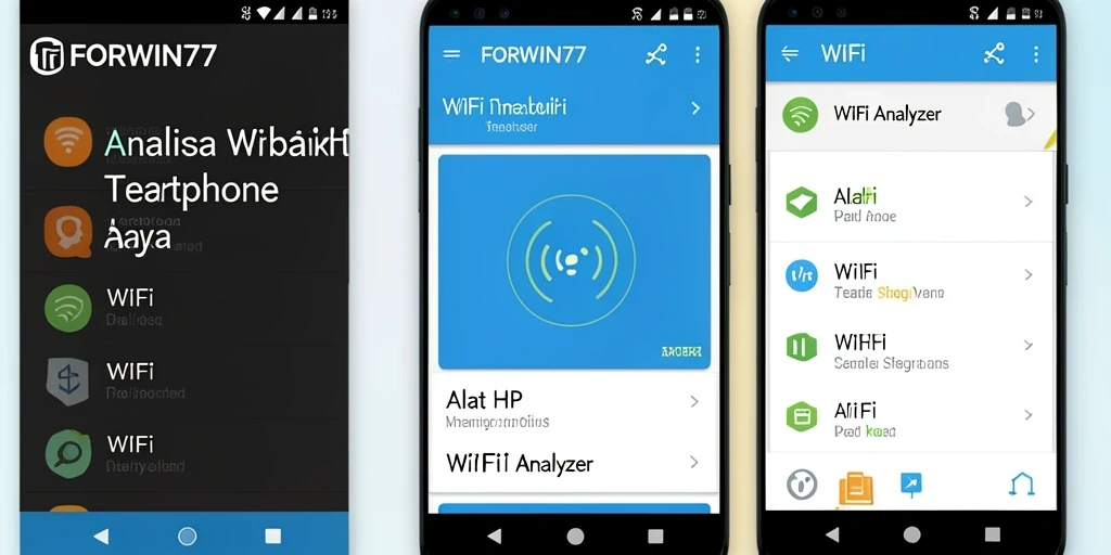 Tampilan antarmuka FORWIN77 yang jelas dan informatif untuk analisis WiFi.