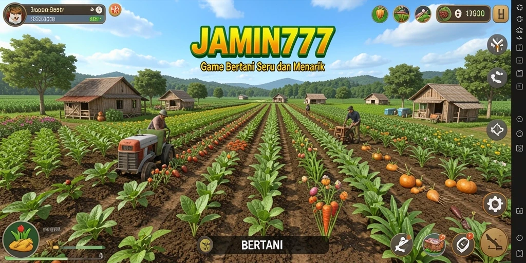 Antarmuka game bertani yang menarik dan interaktif.