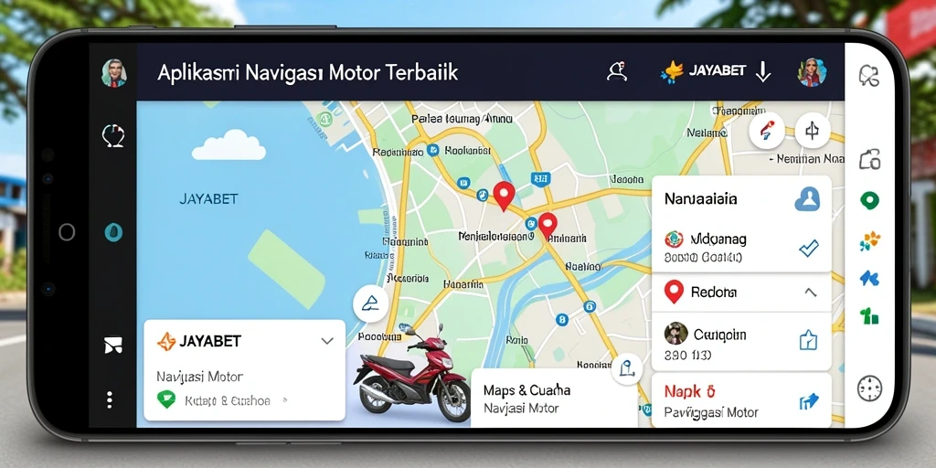 Antarmuka JAYABET menampilkan rute dan informasi cuaca dengan jelas.