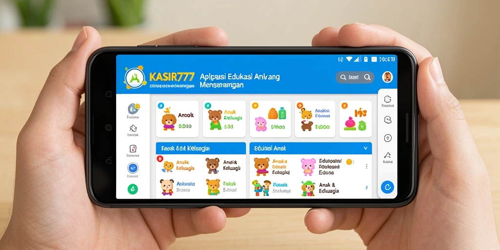 Antarmuka KASIR777 yang ramah anak dan penuh warna.