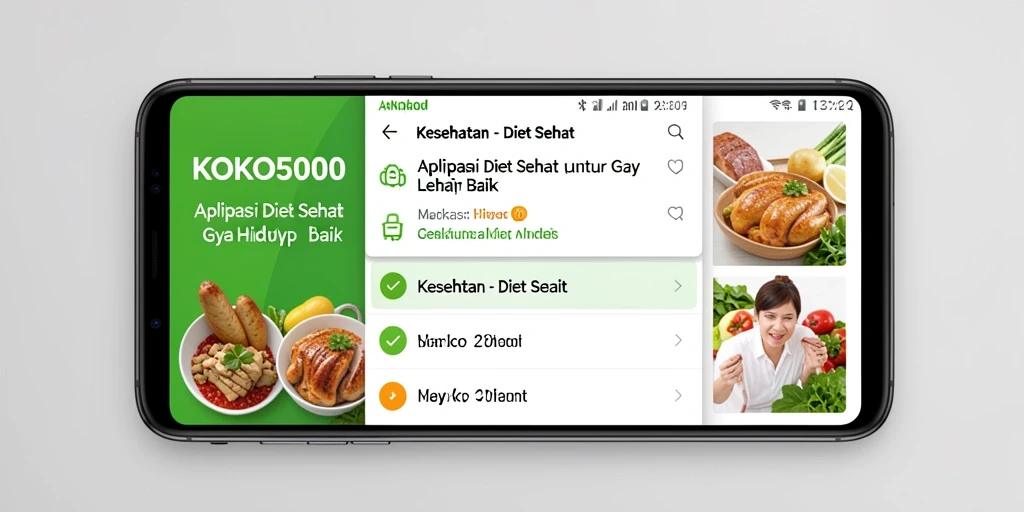 Antarmuka pengguna KOKO5000 dengan fitur diet sehat.