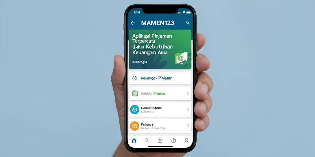 Tampilan antarmuka aplikasi MAMEN123 untuk pengajuan pinjaman.