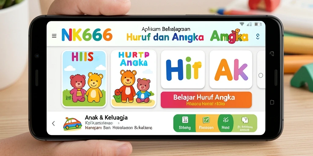 Antarmuka NK666 yang menarik dan edukatif untuk belajar huruf dan angka.