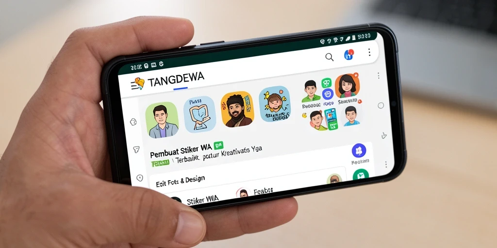 Antarmuka TANGANDEWA saat membuat stiker kustom.